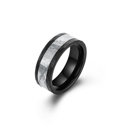 Wolfram Meteorit Ring Männer Hochzeitsband Einzigartiges Statement Ring handgefertigter Schmuck