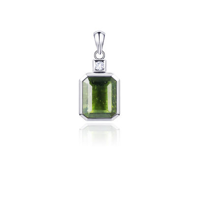 925 Sterling Silber Echtes Moldavit Anhänger Moldavit Meteorit Schmuck Smaragd