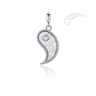 925 Sterling Silber Tai Chi Meteorit 2 in 1 Anhänger 13*20 mm Schmuck