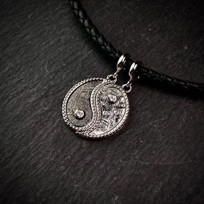925 Sterling Silber Tai Chi Meteorit 2 in 1 Anhänger 13*20 mm Schmuck