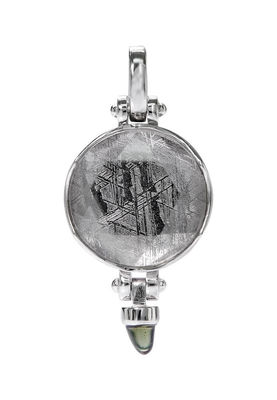 Space Rock Meteorite 925 Sterling Silber Schmuck Anhänger mit Moldavit