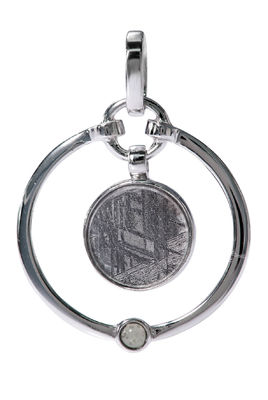Möblier Meteorit 925 Sterling Silber Rund Anhänger Muonionalusta