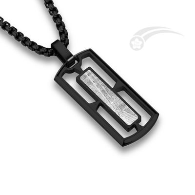 Hohler Rechteck Meteorit Edelstahl Anhänger Unisex Mode Schmuck