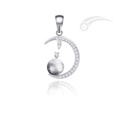 Mondmeteorit 925 Sterling Silber Anhänger Romantik Mysterium Schmuck