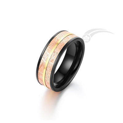 Hochzeitsband METEORIT RING 8mm ZWEI REIHE IN 2 TONEN MUONIONALUSTA