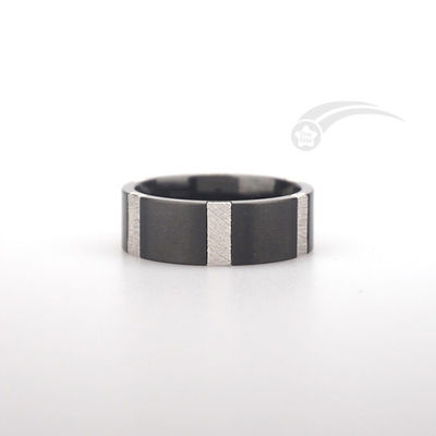 8 mm Breite Meteoritenband Ring Ewigkeit Muonionalusta Meteoritenring