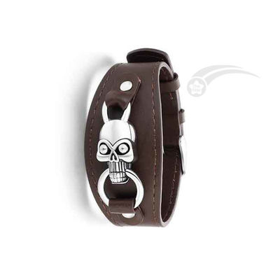 Meteorite Echtleder Armband aus Edelstahl, verstellbare Größe Länge 19-22cm