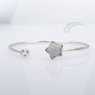 Modische 925 Sterling Silber Meteorit Manschetten Armband Sternform