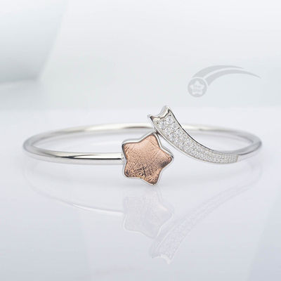 Stylische 925 Sterling Silber Meteorit Armband Weibliche Shooting Star Armband 12 mm