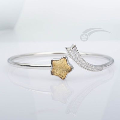 Stylische 925 Sterling Silber Meteorit Armband Weibliche Shooting Star Armband 12 mm