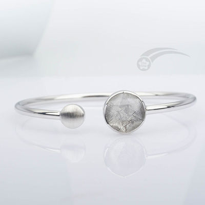 925 Sterling Silber Echt Meteorit Armband Armband Davidsstern 12mm verstellbar