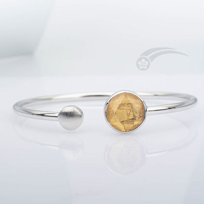 925 Sterling Silber Echt Meteorit Armband Armband Davidsstern 12mm verstellbar