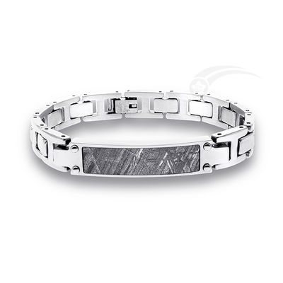 Stylische Männer Meteorit Armband 18,5cm Edelstahl Uhr Band