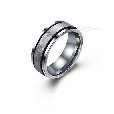 Eleganz limitierte Auflage Wolfram Meteorit Ring 4 mm Breite Modern