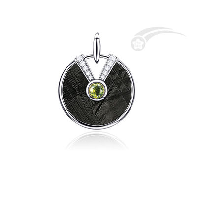 Lady Meteorite 925 Sterling Silber Liebesschloss Anhänger mit natürlichem Moldavit