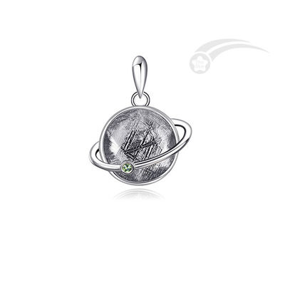 Planet Meteorite 925 Sterling Silber Anhänger Die Schönheit der Meteoriten