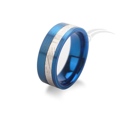 Blaue Männer Wolfram Meteorit Hochzeitsringe 8mm Breite verschiedene Größen