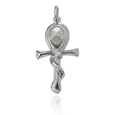 6*9 Tränen Tropfen Eisen Meteorit 925 Sterling Silber Kreuz Anhänger handgefertigt