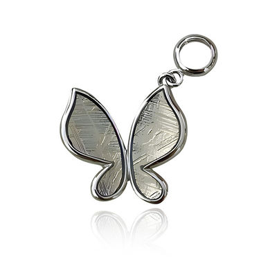 Mode Schmetterling Eisen Meteorit Anhänger in 925 Sterling Silber 15mm