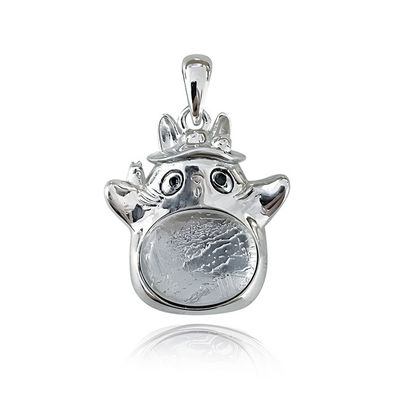 Totoro Exklusiv Eisen Meteorit 925 Sterling Silber Anhänger für tägliches Tragen