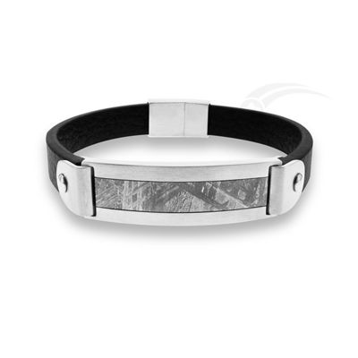 Galaktischer Meteorit Edelstahl Leder Armband zeitgenössisches Design