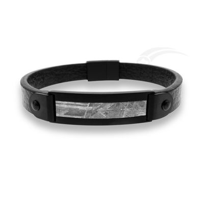 Galaktischer Meteorit Edelstahl Leder Armband zeitgenössisches Design
