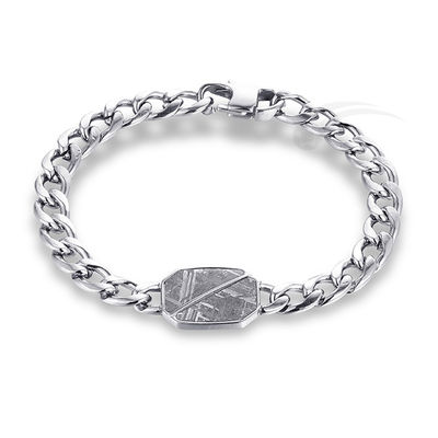 Zeitgenössische Meteorite Edelstahl Schmuck Alltagsbekleidung Meteoriten Armband für Männer